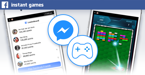 Facebook Messenger launches Instant Games